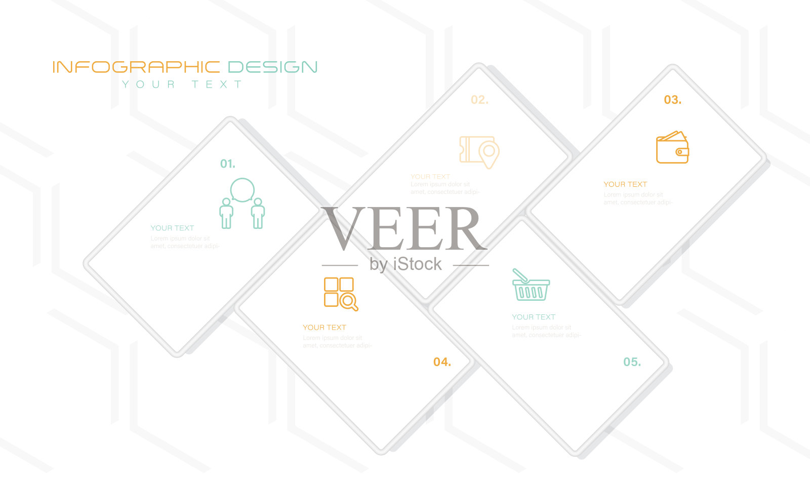 带有图标的信息图时间线图表插画图片素材