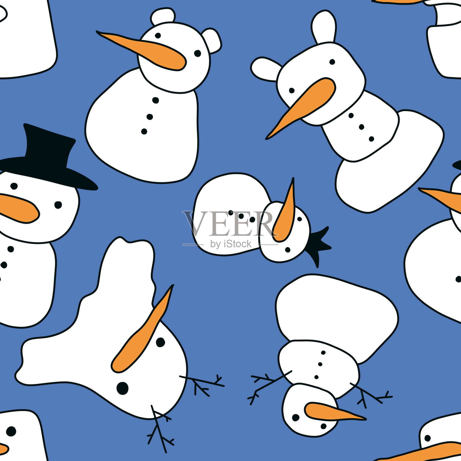 冬季圣诞无缝图案包装纸插画图片素材