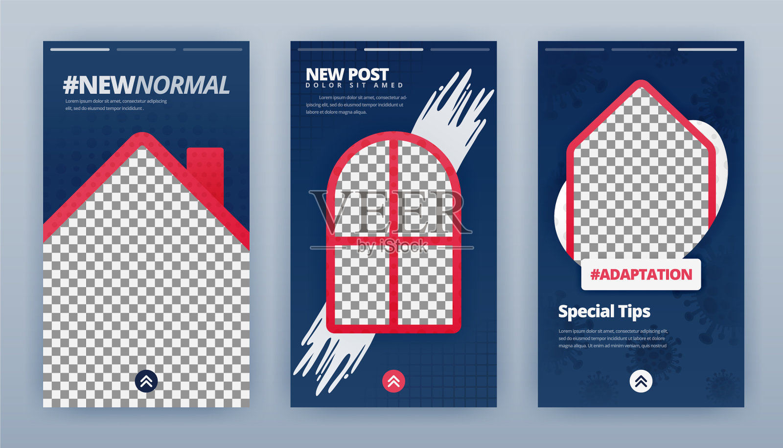 新闻报道和社交媒体套餐的新常态设计模板素材