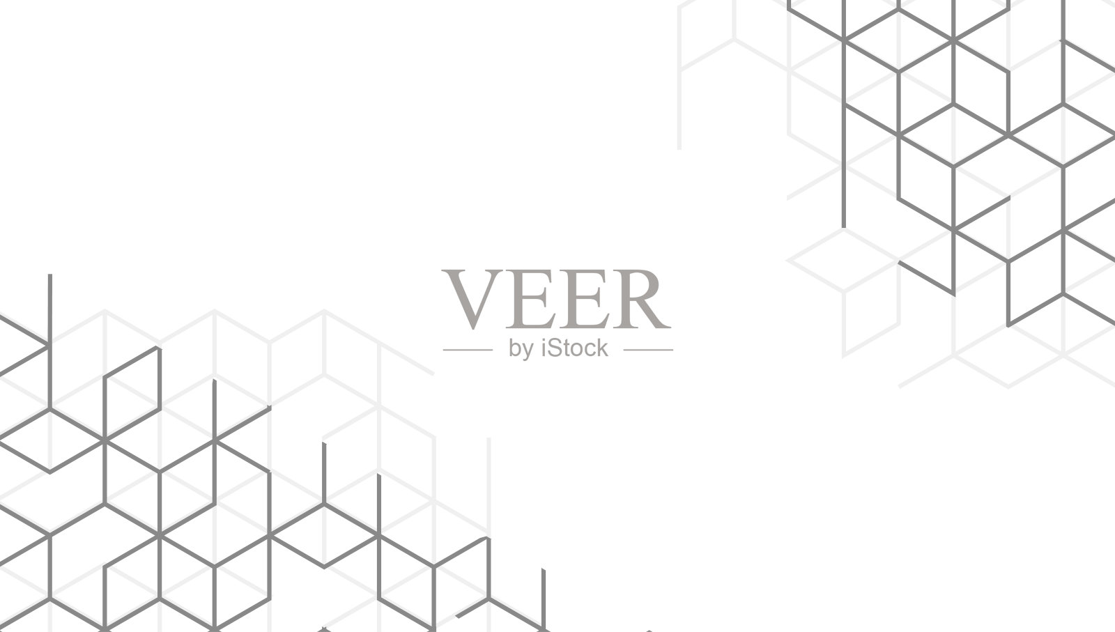 抽象几何白色和灰色的颜色背景，矢量插图。六边形几何形状横幅背景壁纸。照片摄影图片