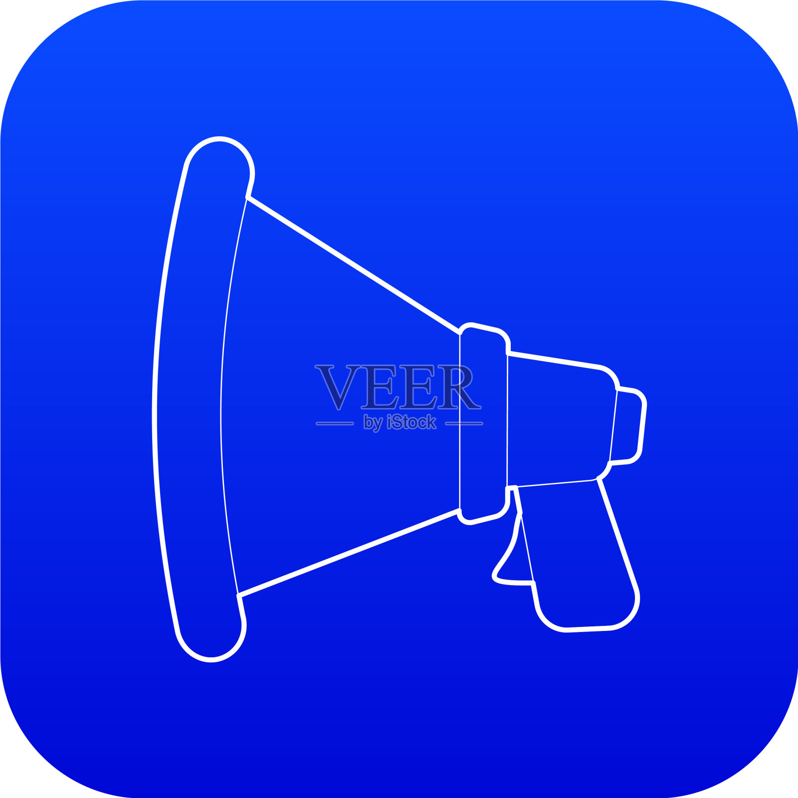 扬声器图标蓝色插画图片素材