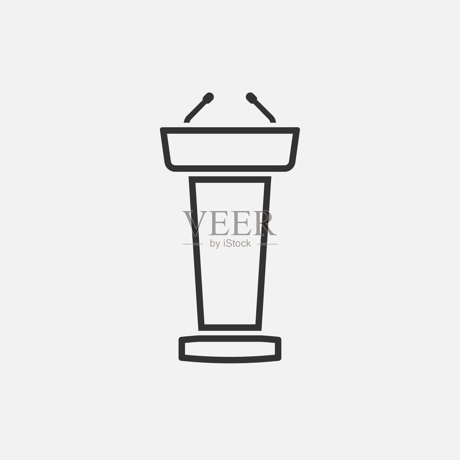 论坛图标简单的讲台图标孤立的白色插画图片素材