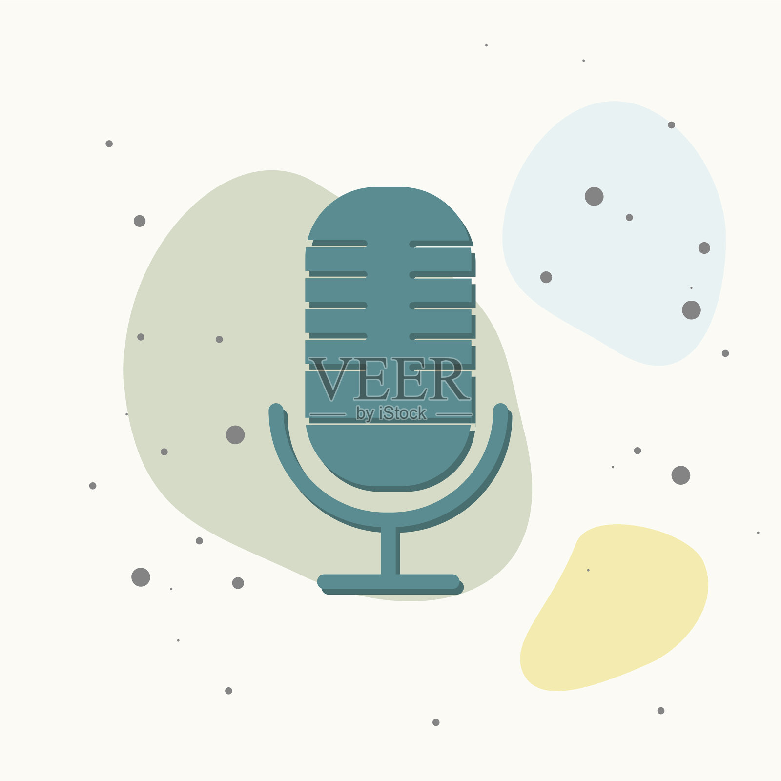 彩色背景上的麦克风图像插画图片素材