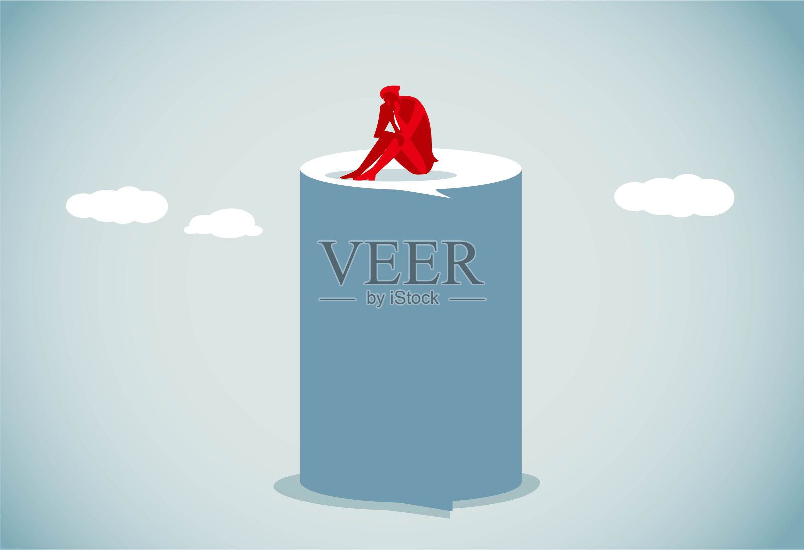 孤独的男人插画图片素材