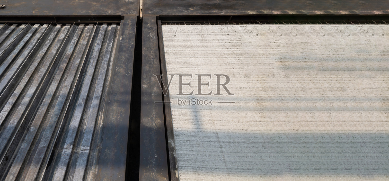 背景和横幅。在工业工厂生产预制混凝土构件。混凝土厂。照片摄影图片