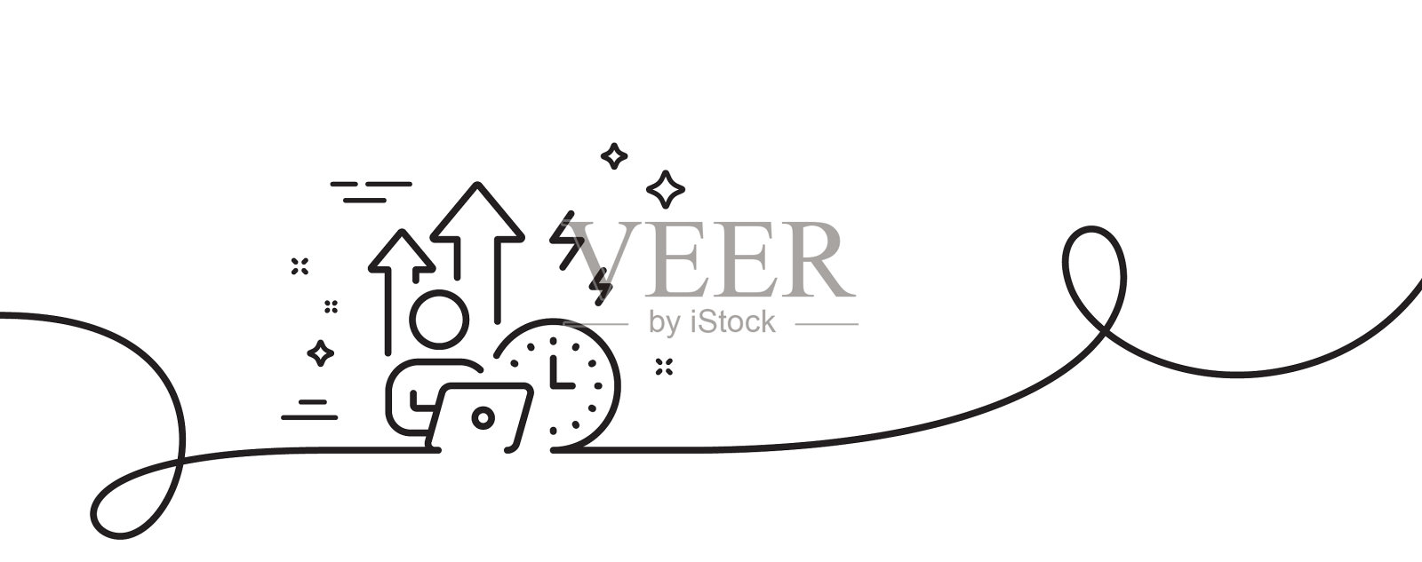 困难的压力增大线条图标的工作压力图标素材