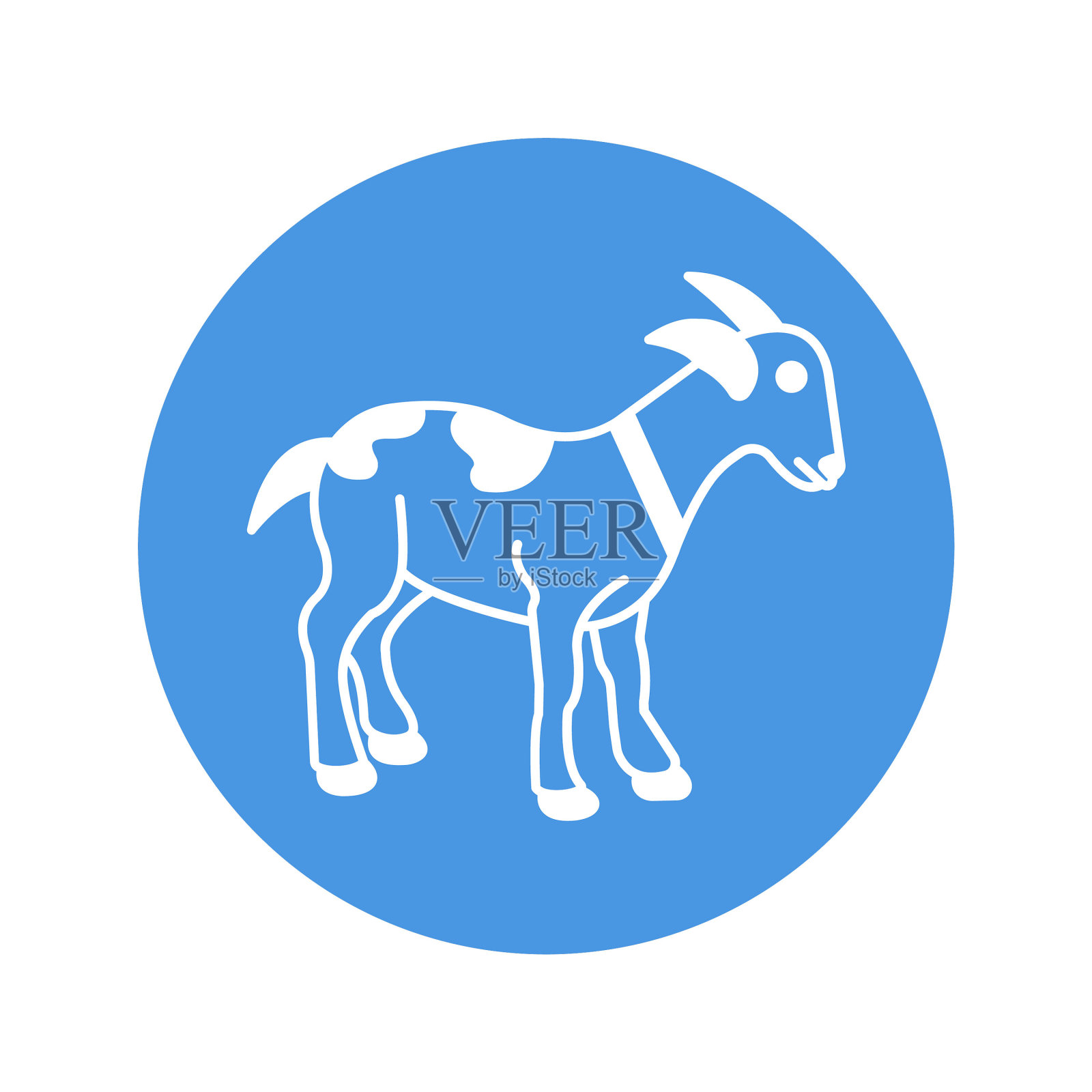 森林山羊矢量图标，可以很容易地修改或编辑插画图片素材