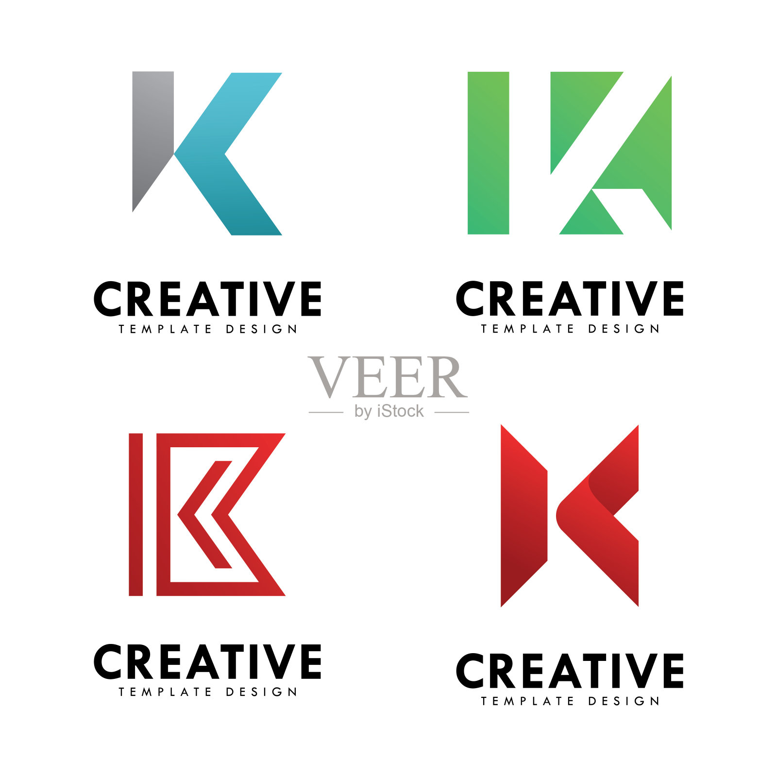 字母K图标设计模板插画图片素材