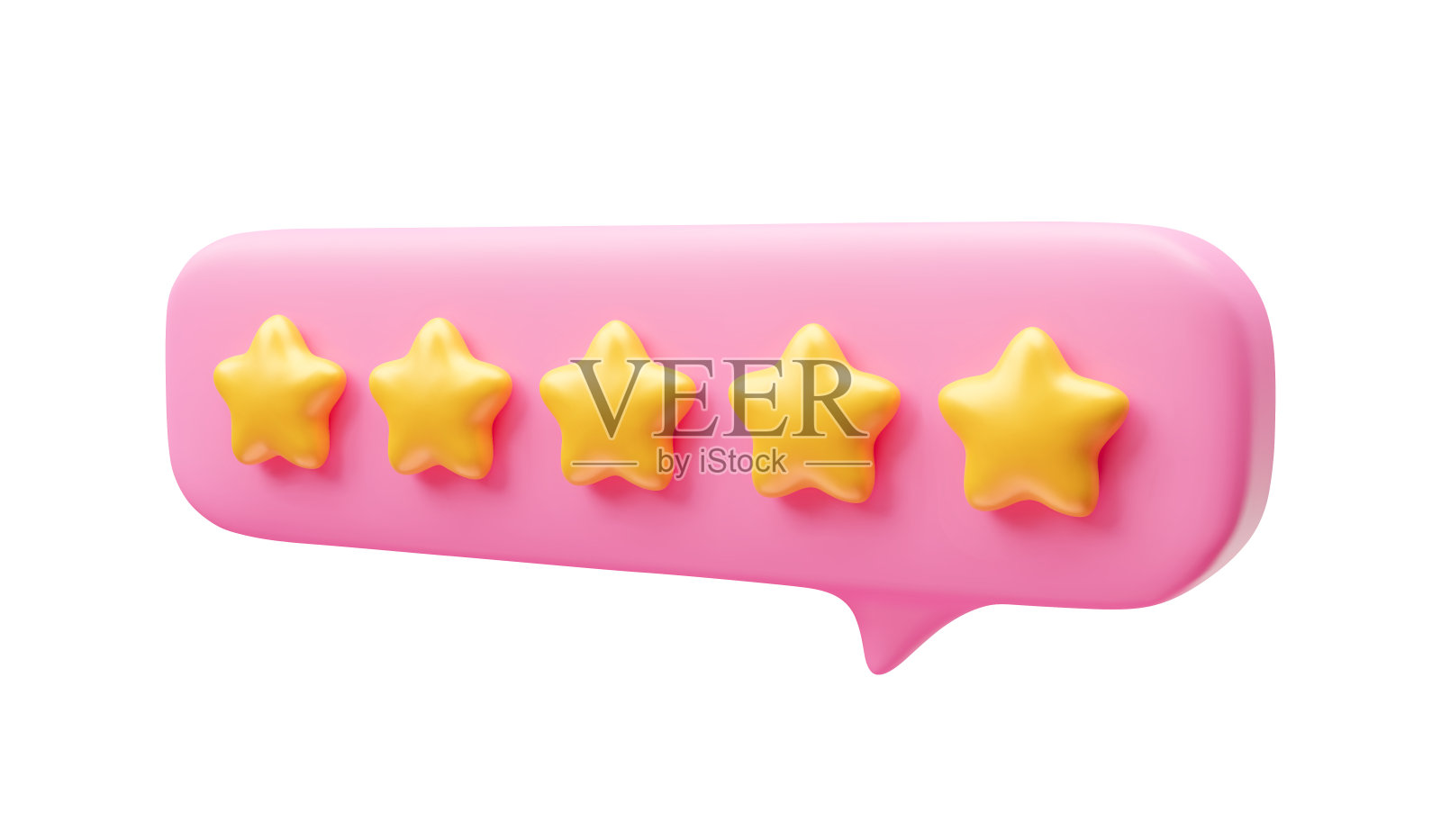 积极反馈粉红语音聊天泡沫3d逼真的风格插画图片素材