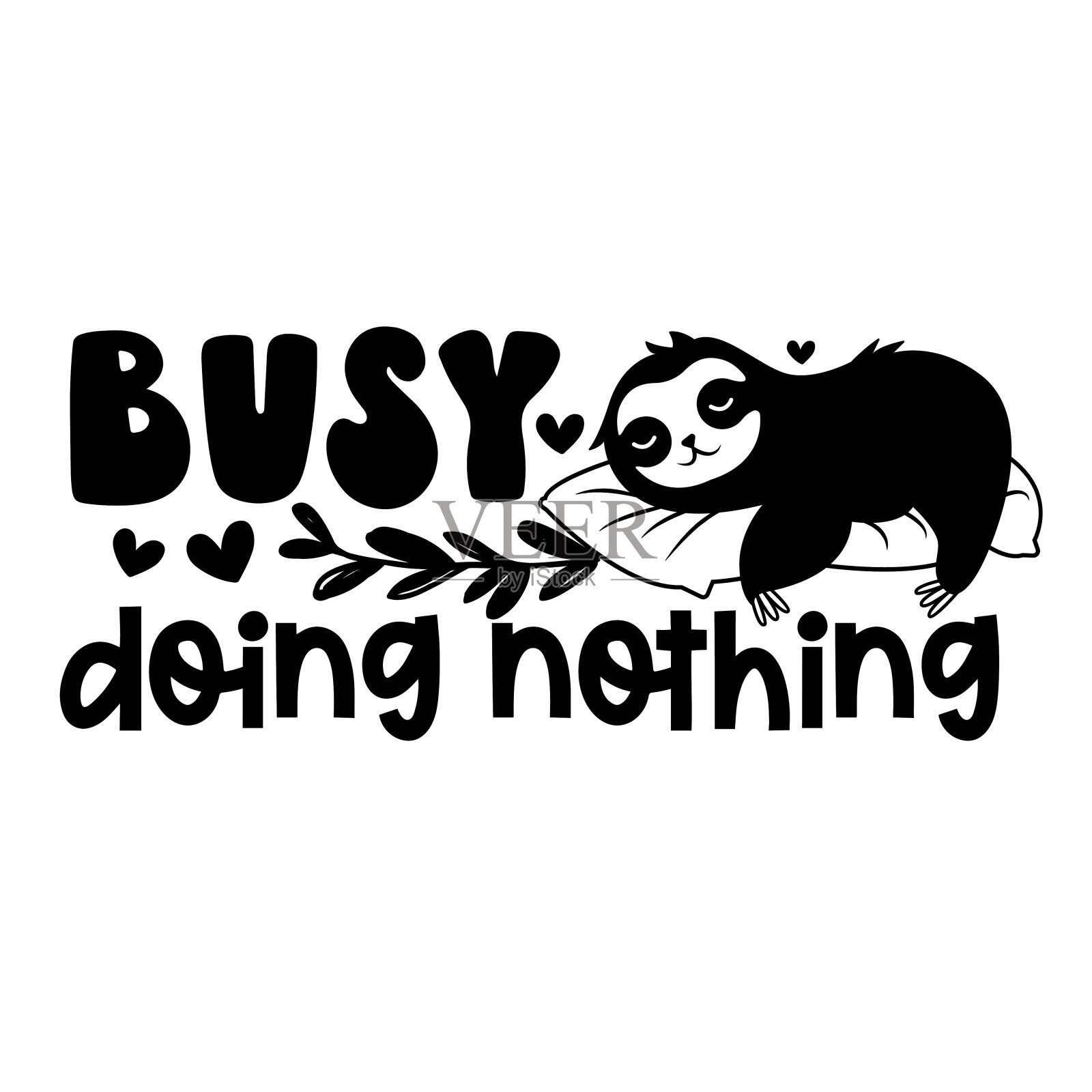 懒灵感手绘排版海报。T恤书法设计。插画图片素材