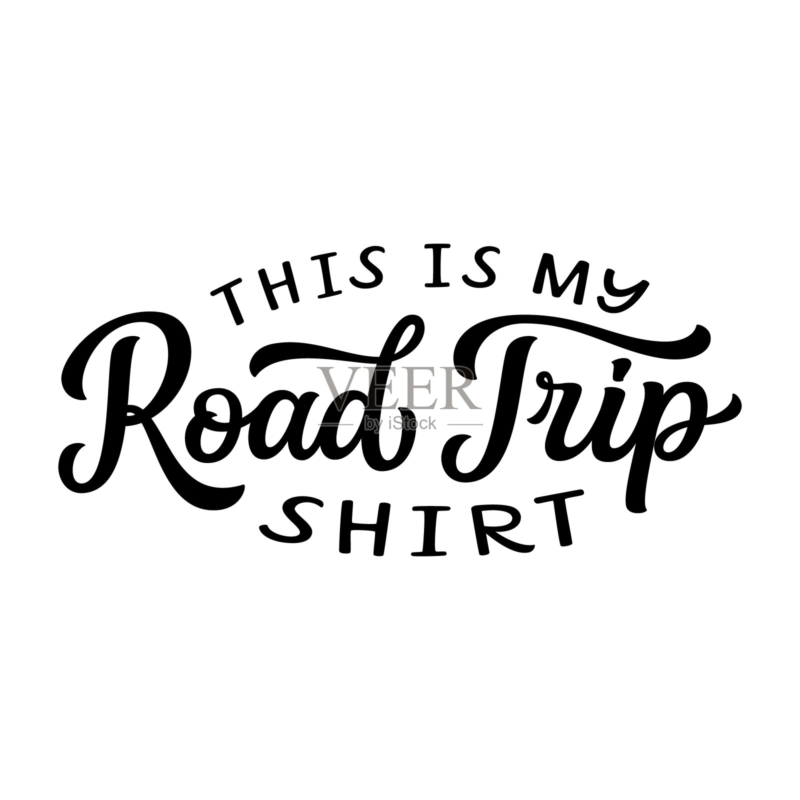 这是我的公路旅行衬衫。手刻字插画图片素材