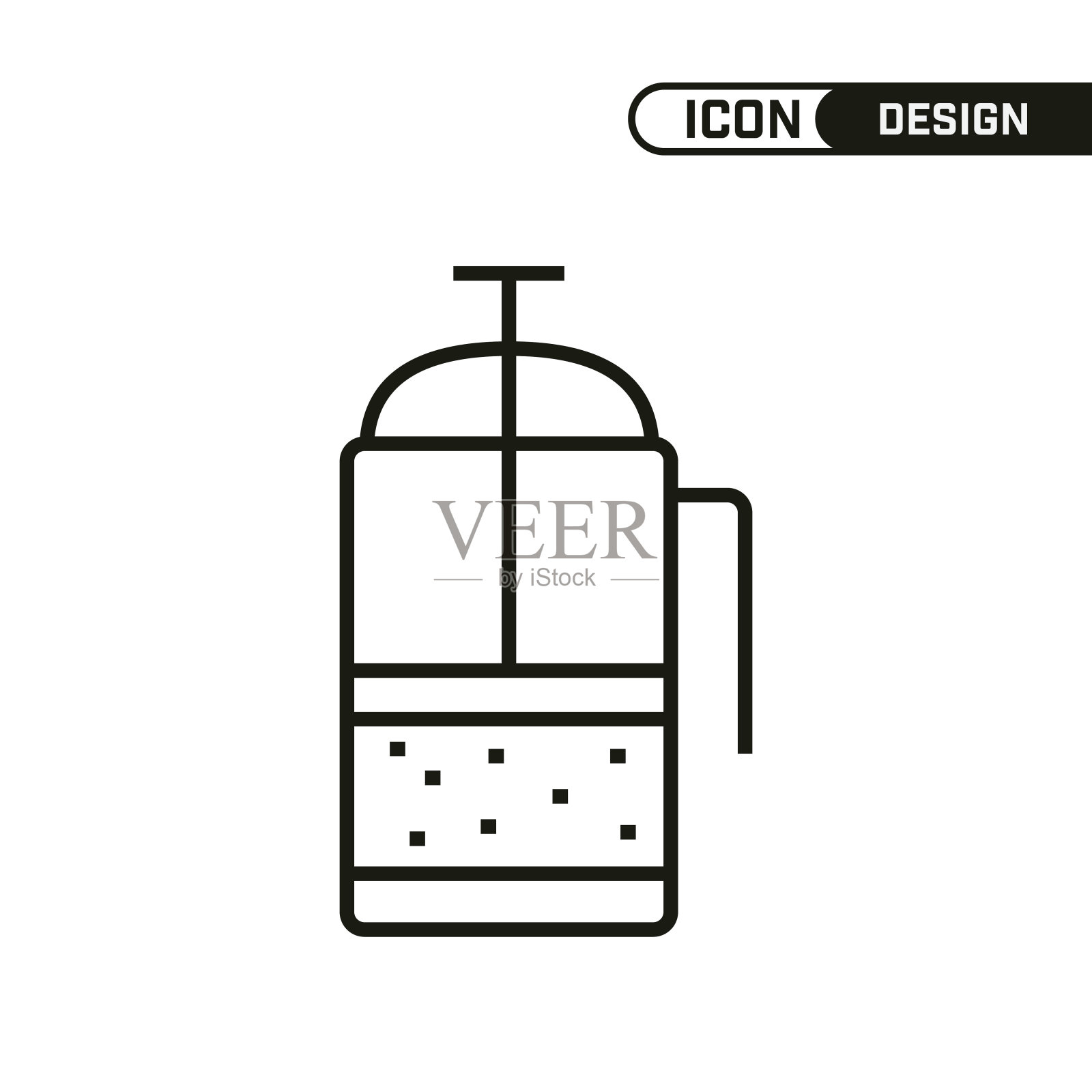 咖啡行图标。单一的图标设计。多用途和编辑细线设计。图标素材