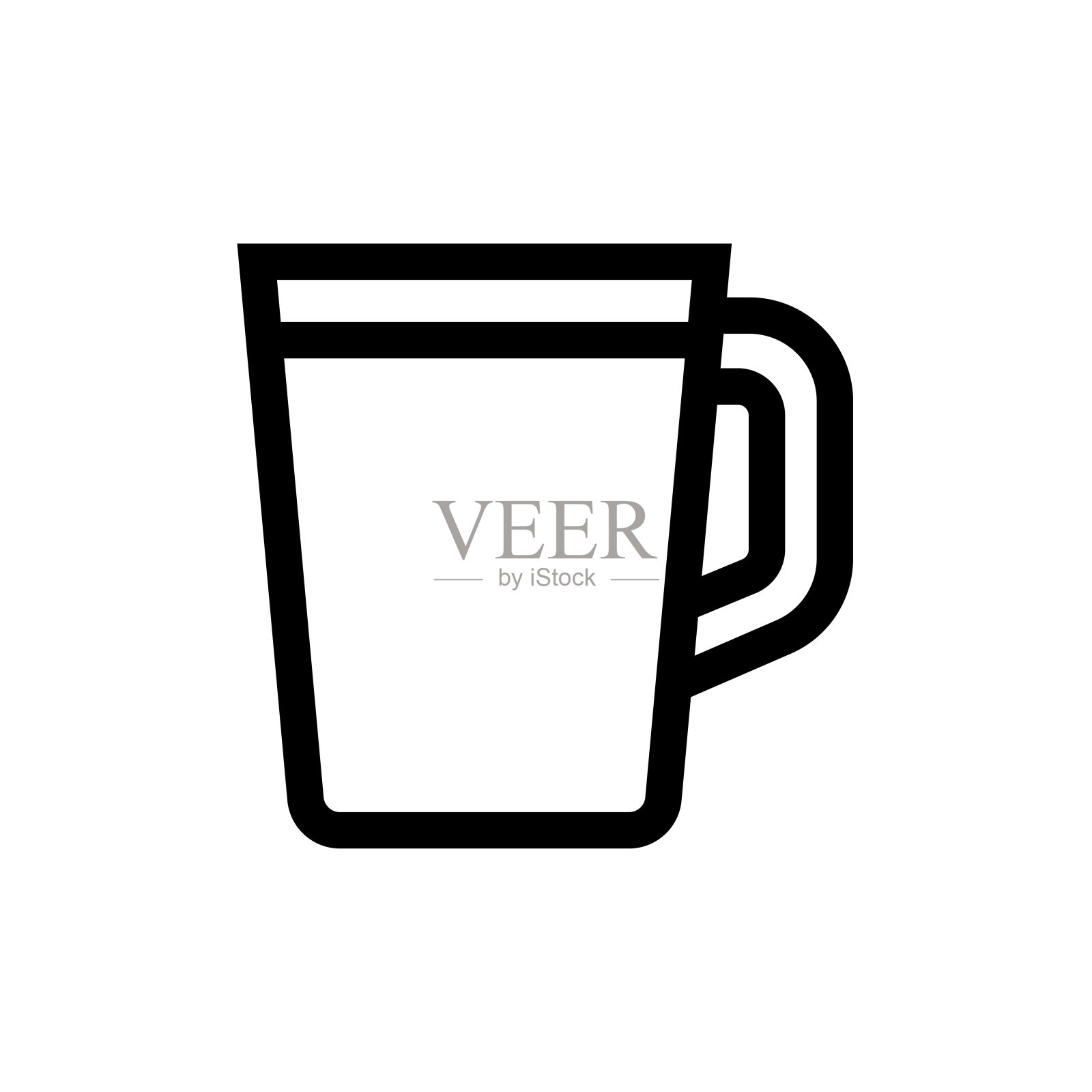 咖啡杯线条图标，设计，像素完美，可编辑笔触。标志、标志、符号。采购产品咖啡，咖啡馆，餐厅，拿铁，摩卡，咖啡店，咖啡休息。插画图片素材