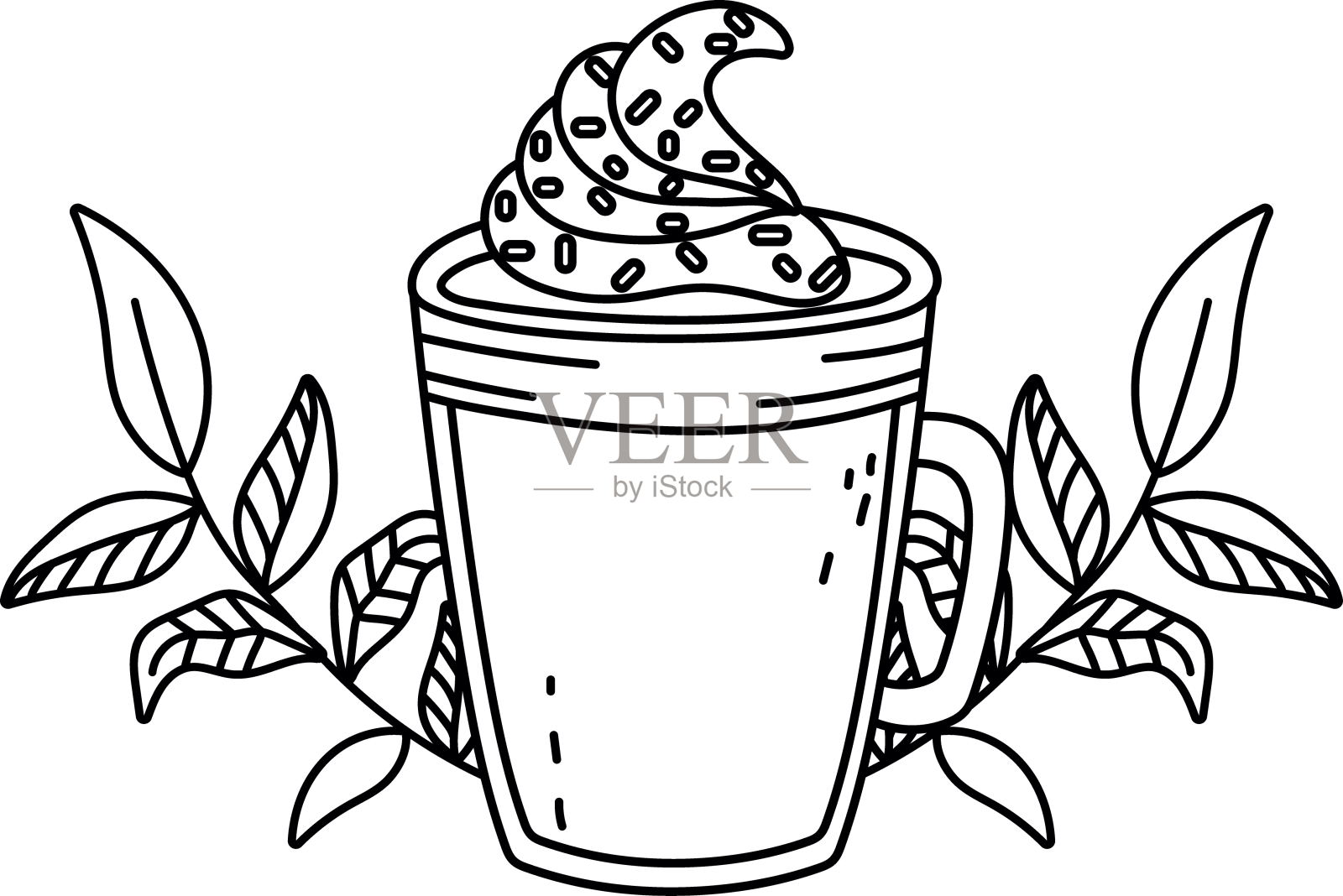 孤立的冰咖啡杯设计设计元素图片