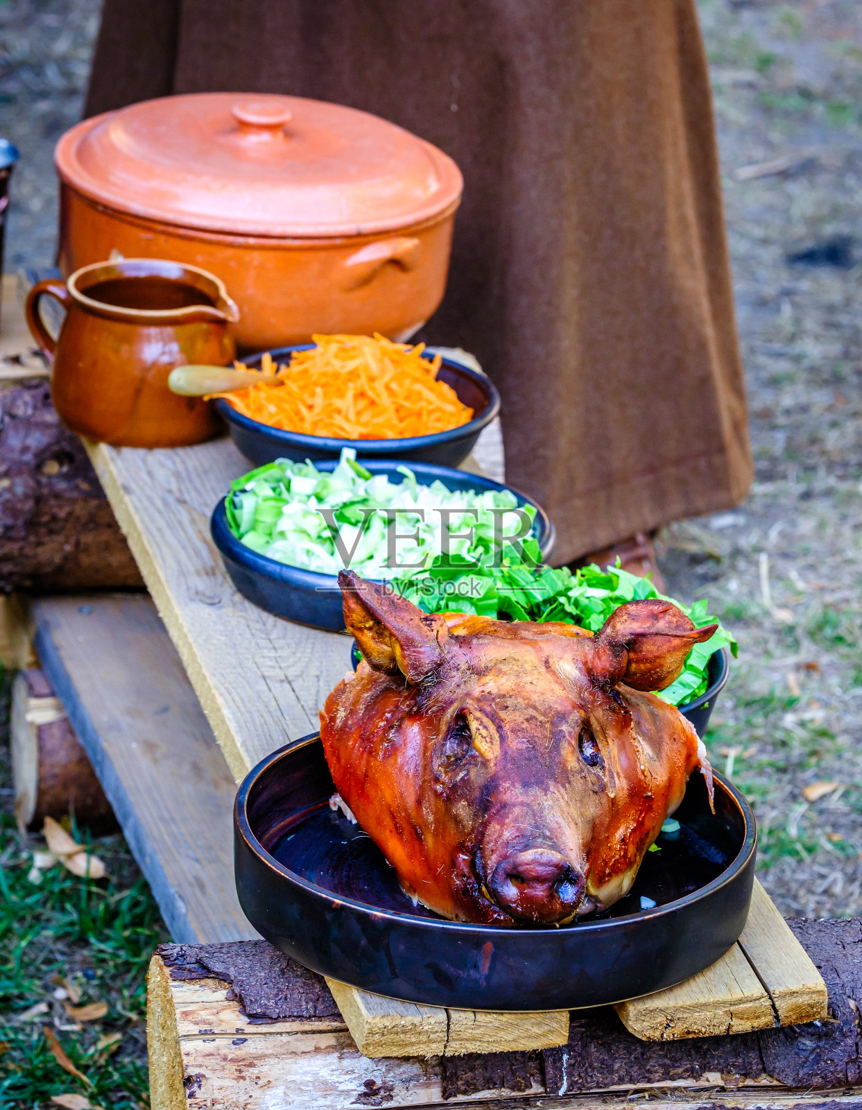中世纪的烹饪和用餐场所照片摄影图片