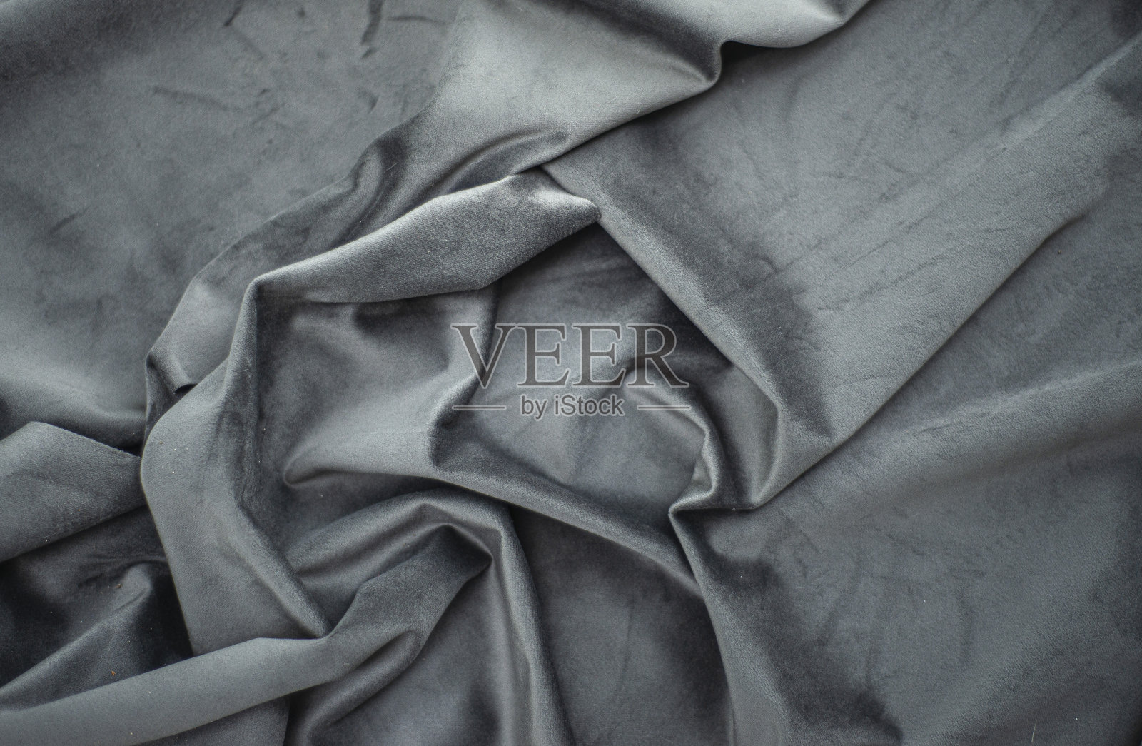 灰色天鹅绒与褶皱，豪华丝绸面料背景照片摄影图片