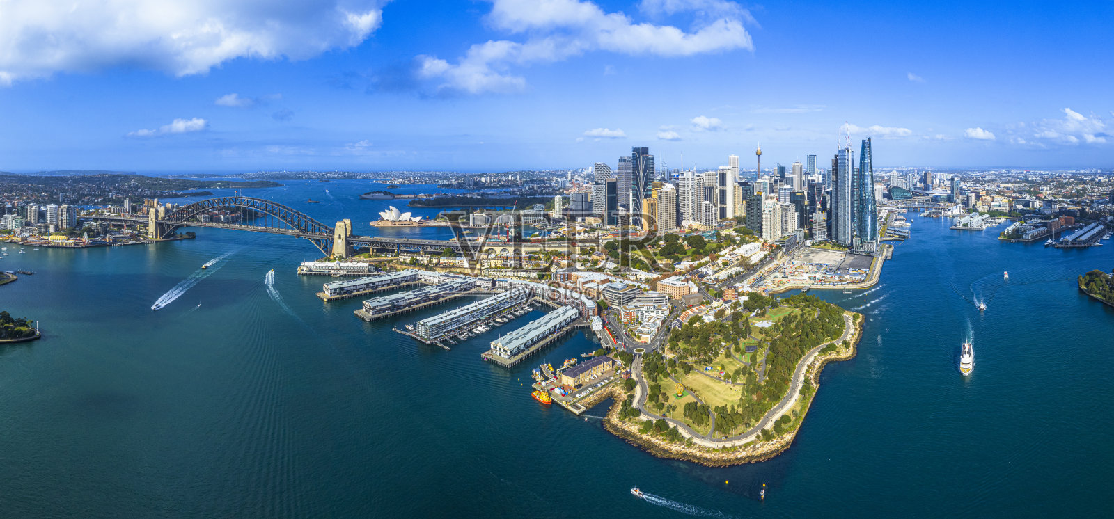 悉尼市海港鸟瞰图照片摄影图片