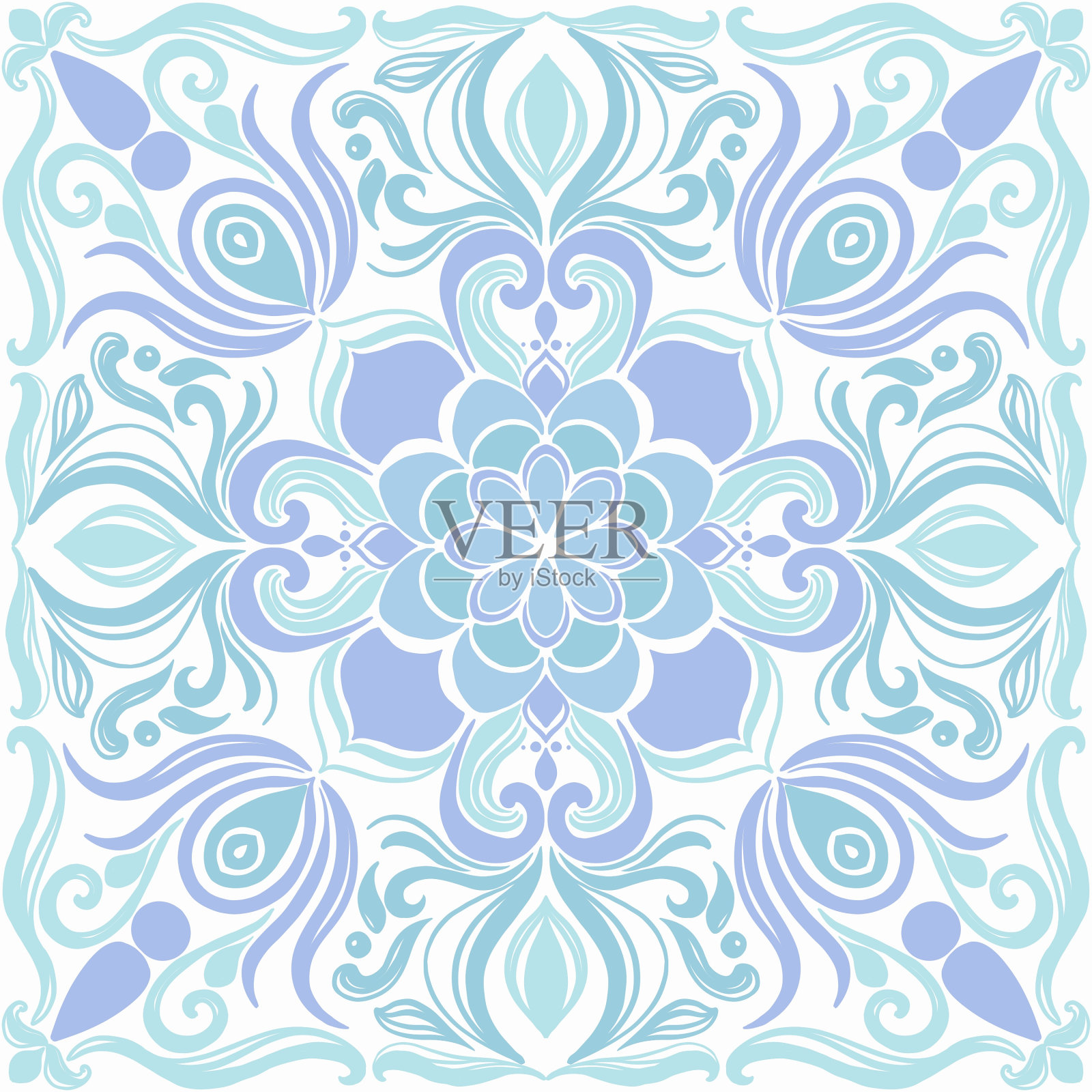 瓷砖图案，表面对称装饰插画图片素材