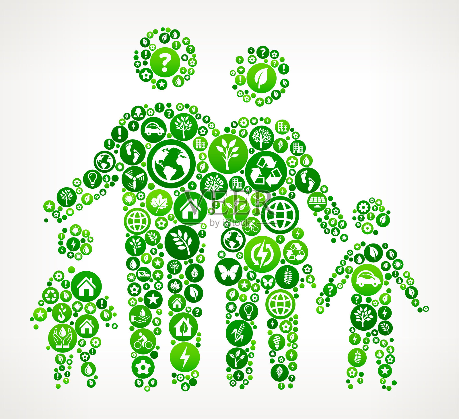 家庭自然与环境保护图标模式插画图片素材