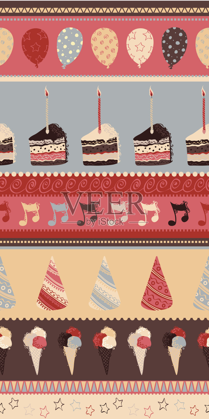 生日包装纸插画图片素材