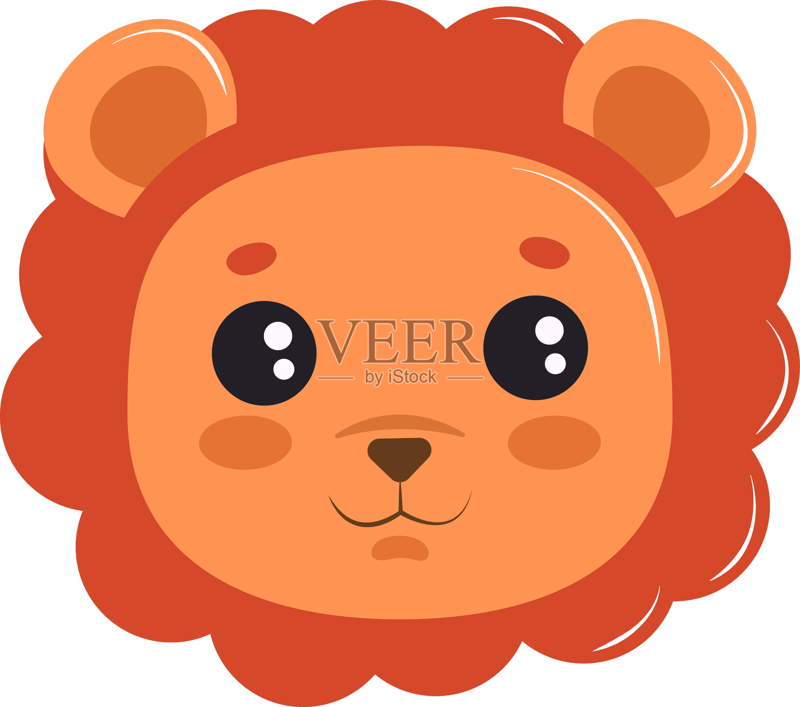 狮子卡哇伊的脸设计元素图片