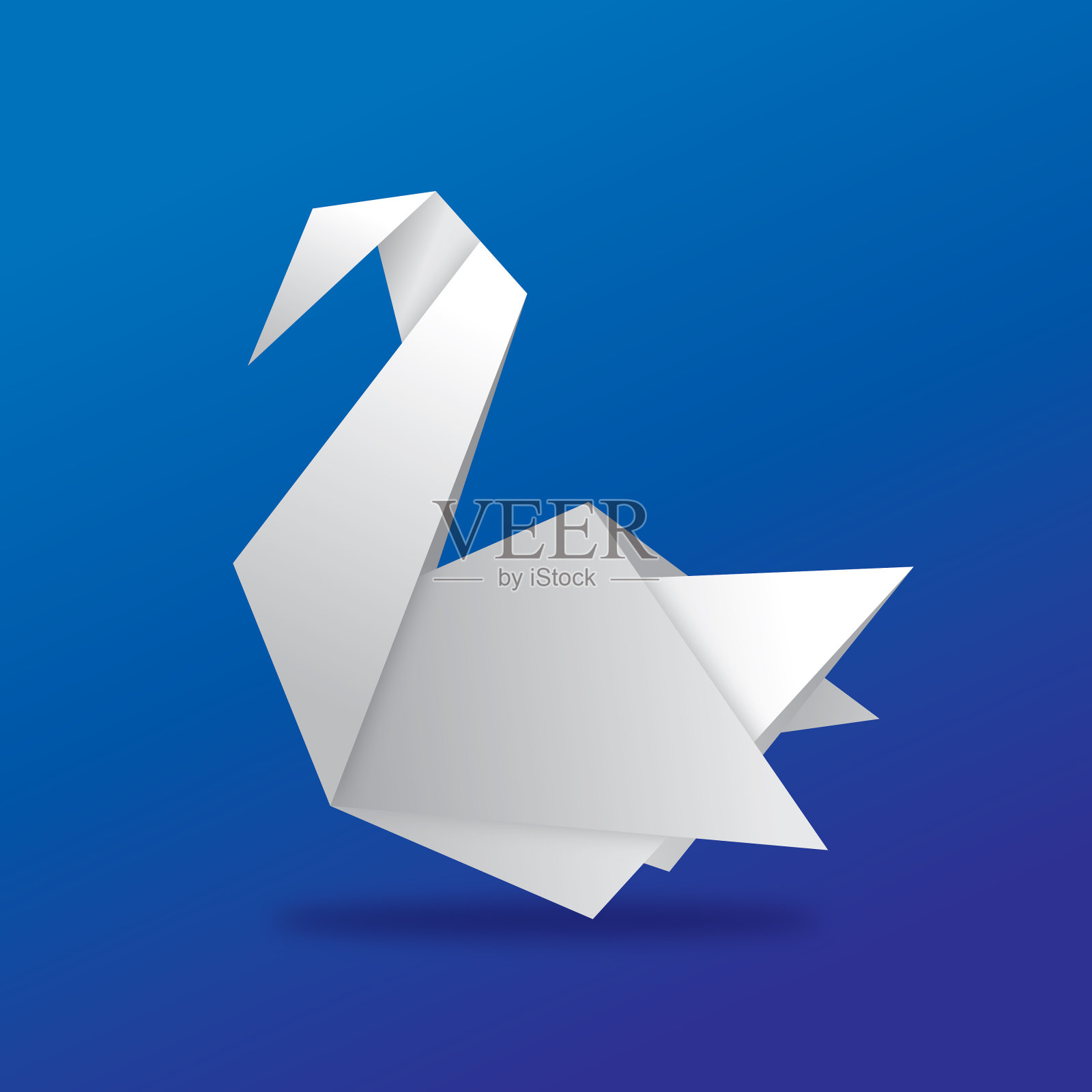 折纸天鹅图标插画图片素材