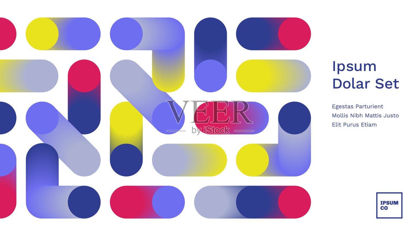 演示标题幻灯片设计布局与抽象几何连接图形插画图片素材