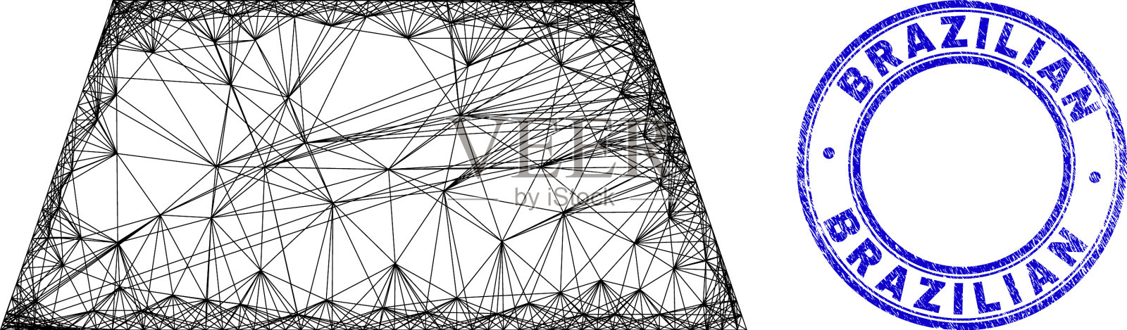 Grunge巴西咖啡水印和孵化插画图片素材