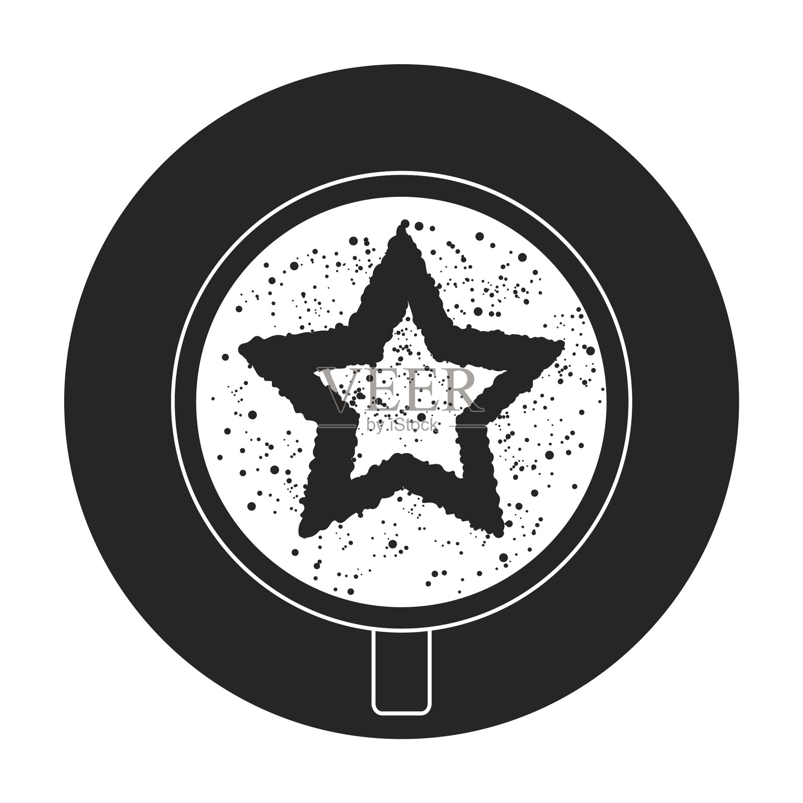 顶视图的咖啡黑色图标插画图片素材