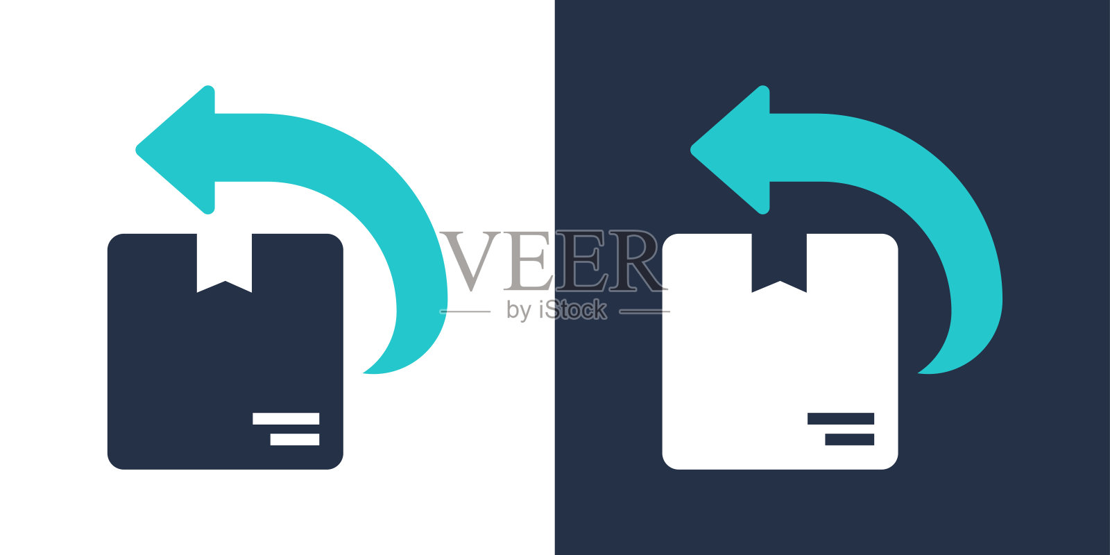 返回交付图标。固体图标矢量插图。用于网站设计，logo, app，模板，ui等。图标素材