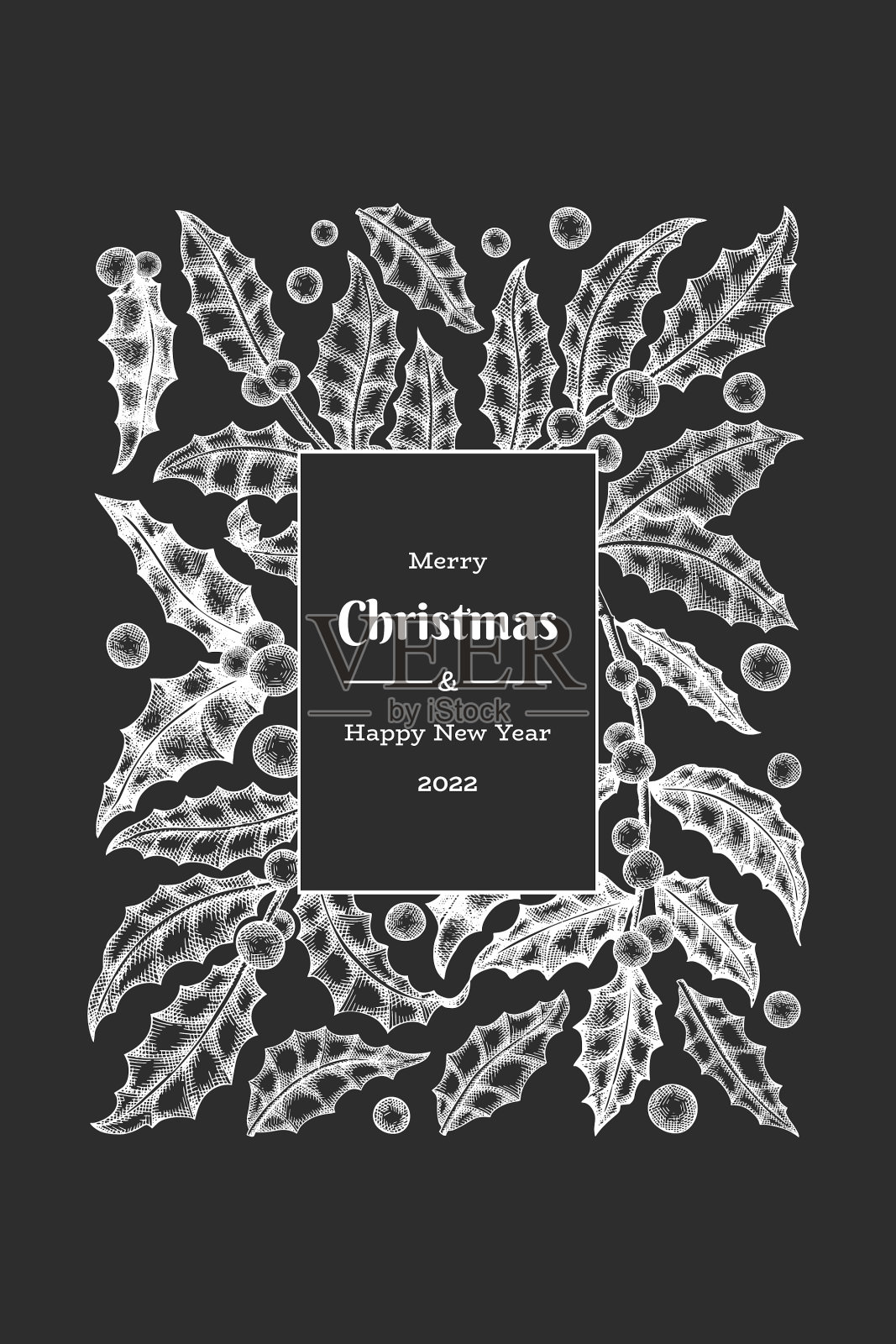 圣诞手绘贺卡设计插画图片素材