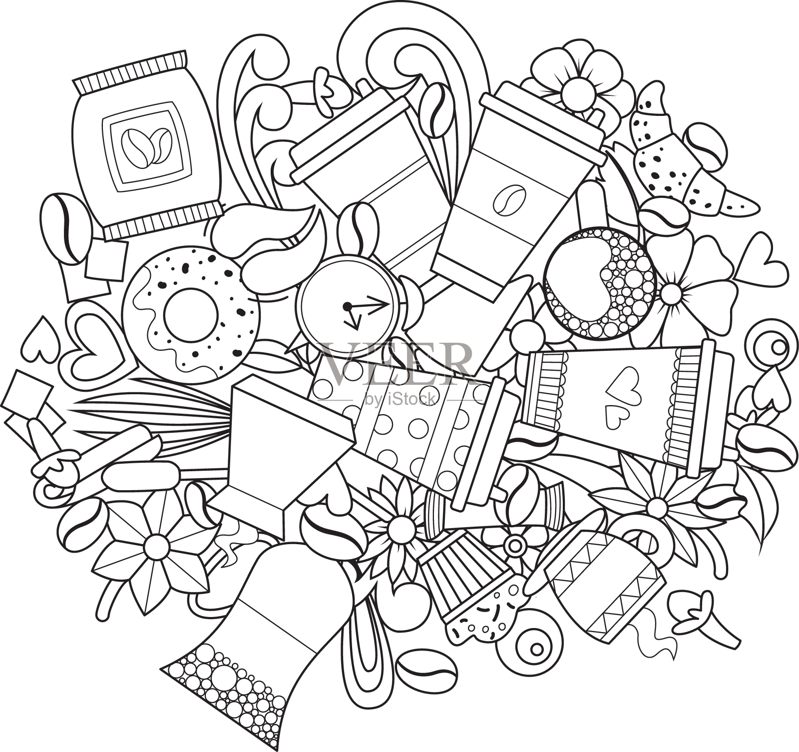 休息时间设计元素图片