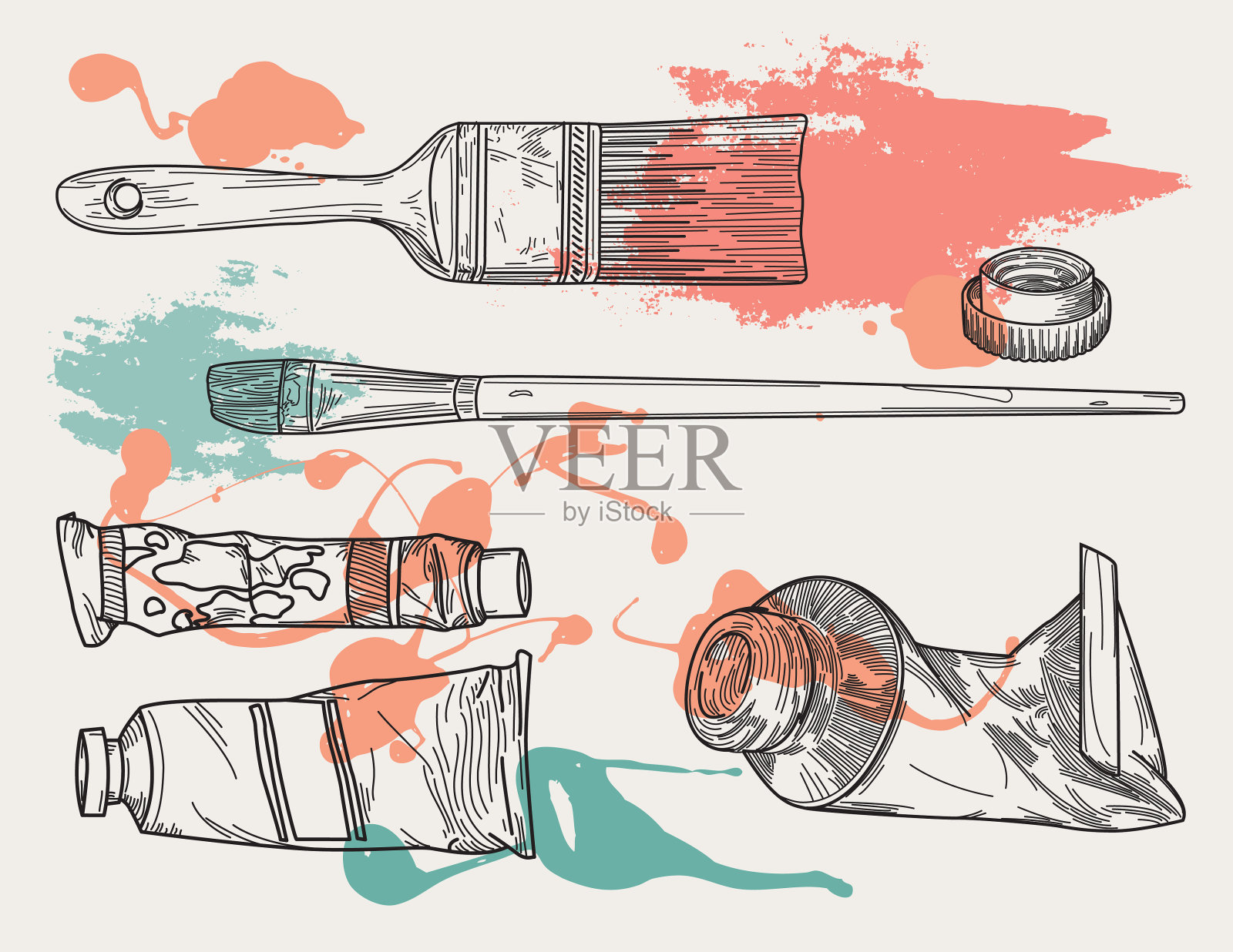 艺术和绘画用品插画图片素材