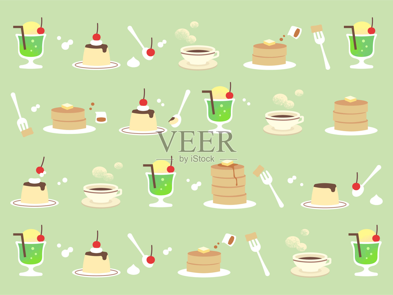 咖啡店标准菜单图标套装。插画图片素材