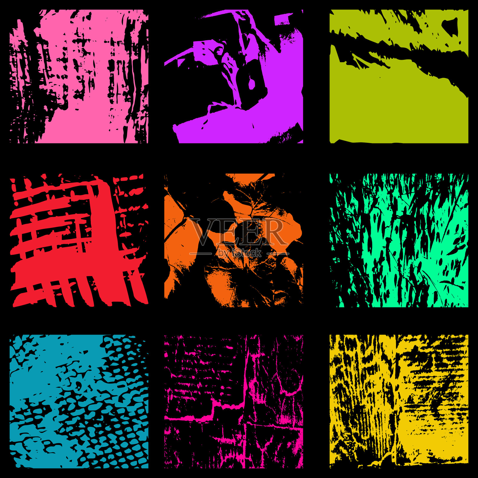 彩色墨点涂鸦收藏插画图片素材