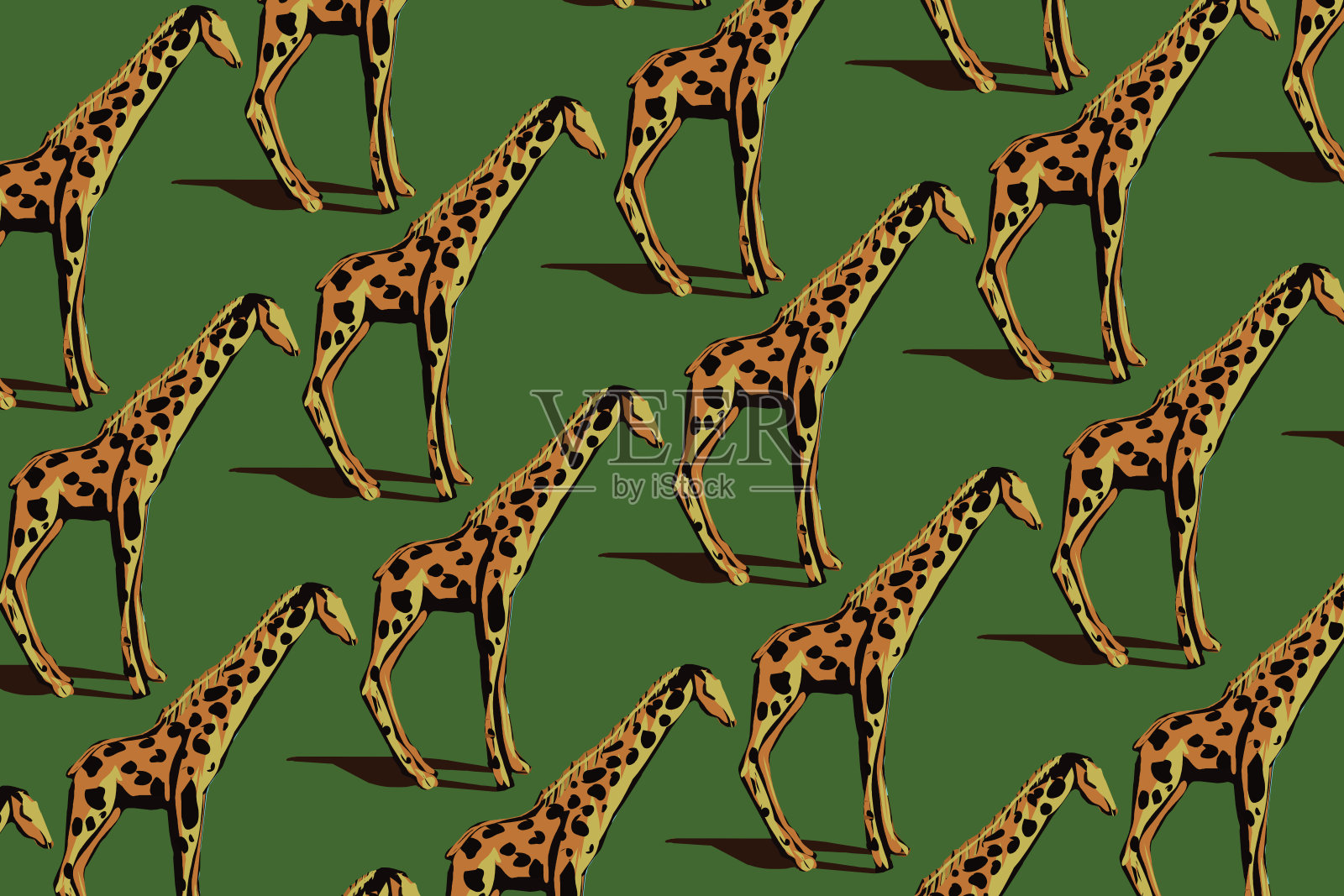 长颈鹿的模式插画图片素材