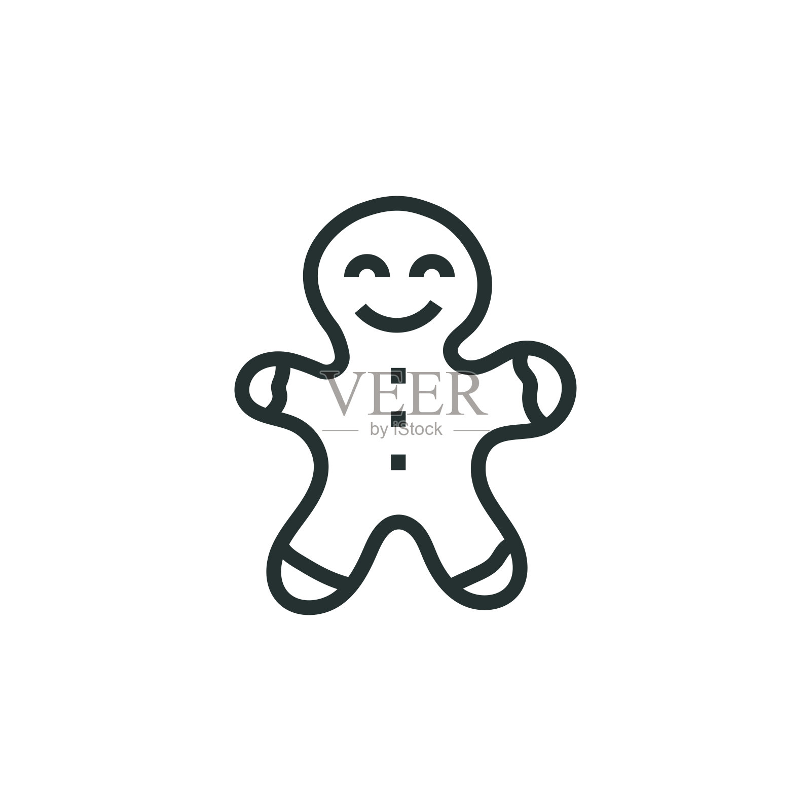 姜饼人线图标插画图片素材