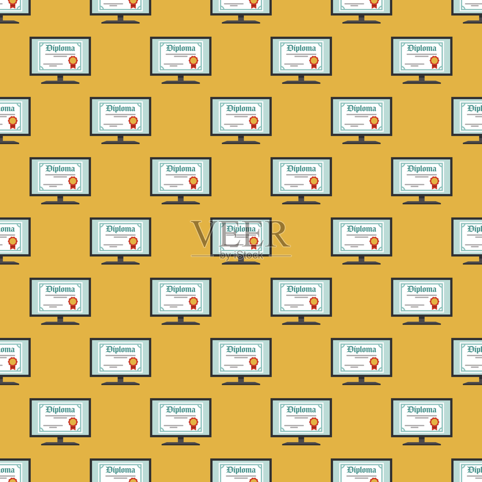 电子学习文凭模式插画图片素材