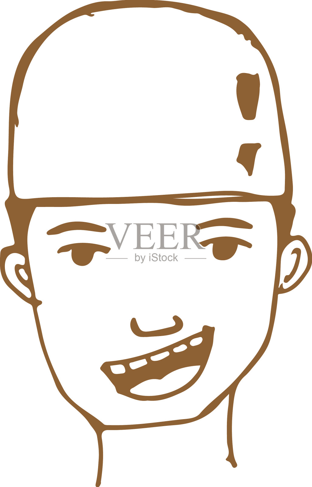 人们面对卡通图标的标志设计插画图片素材