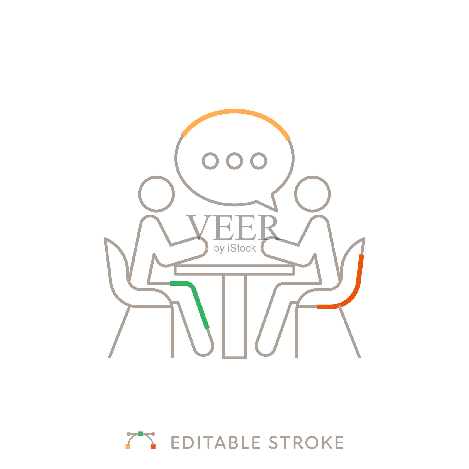 遇到多色线图标与可编辑的Stroke插画图片素材