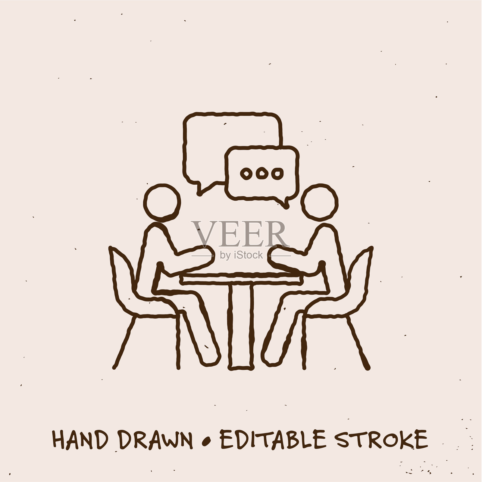 带有可编辑笔触的手绘会议线图标插画图片素材