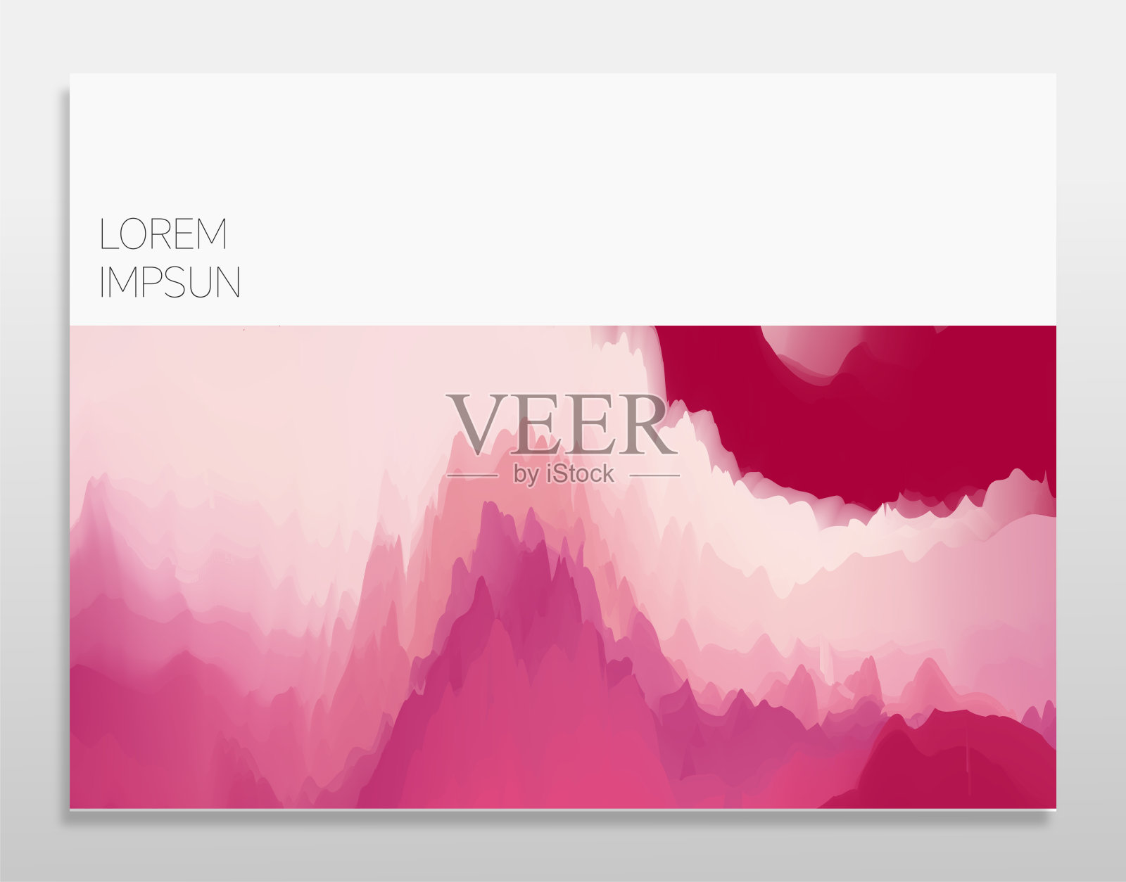 超现实主义色彩渐变的山地景观覆盖模板背景插画图片素材