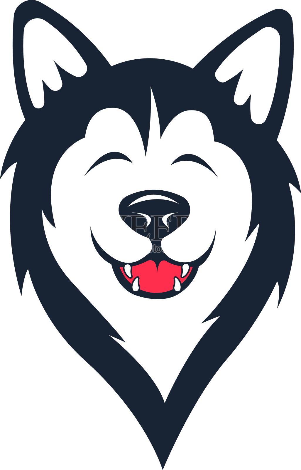 西伯利亚雪橇犬贴纸设计元素图片