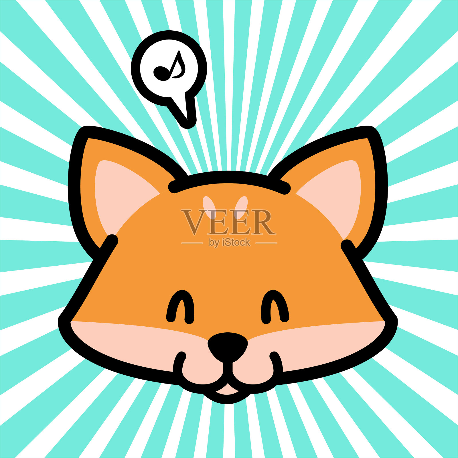 狐狸或柴犬的可爱角色设计插画图片素材