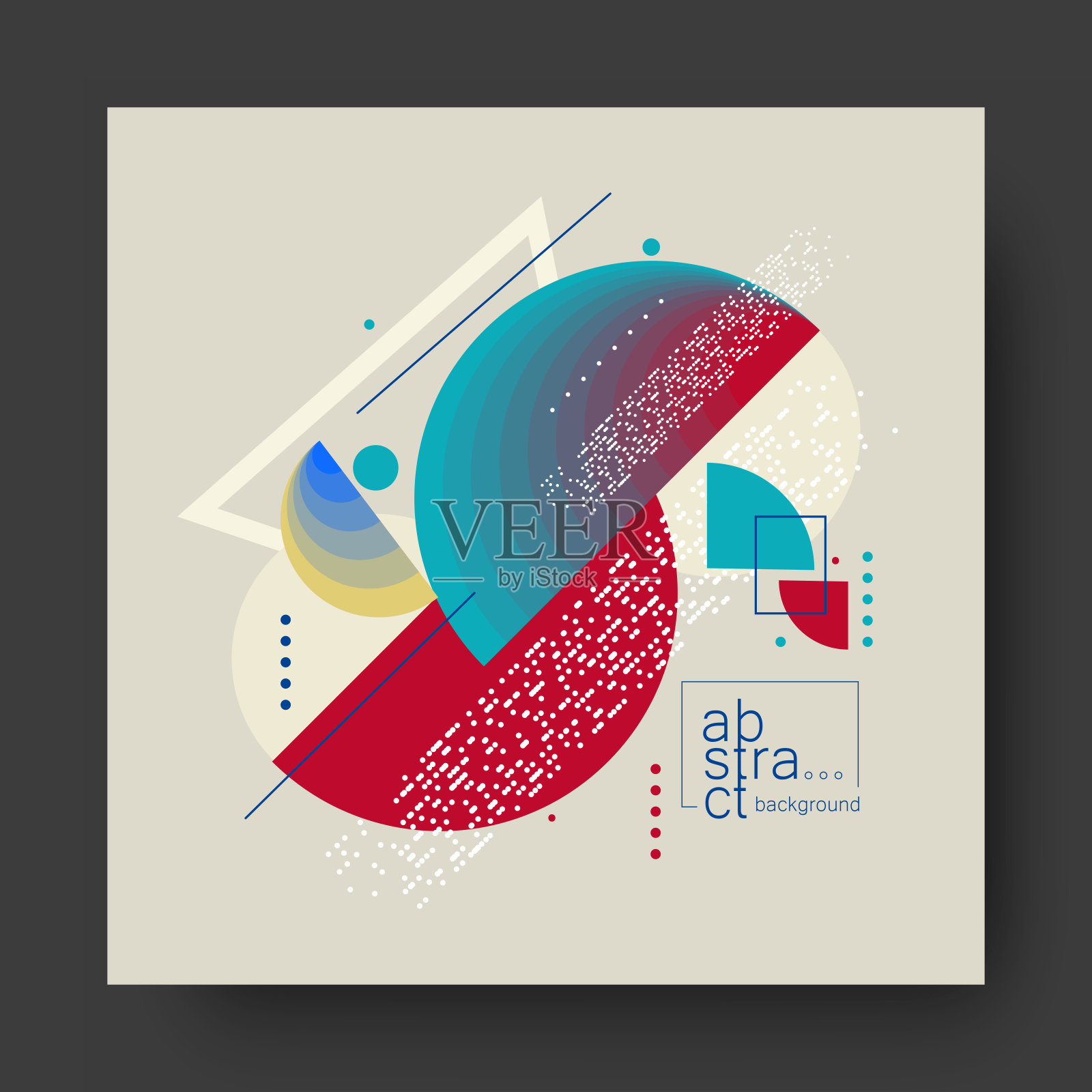 由条纹球体和各种透明几何形状组成。插画图片素材