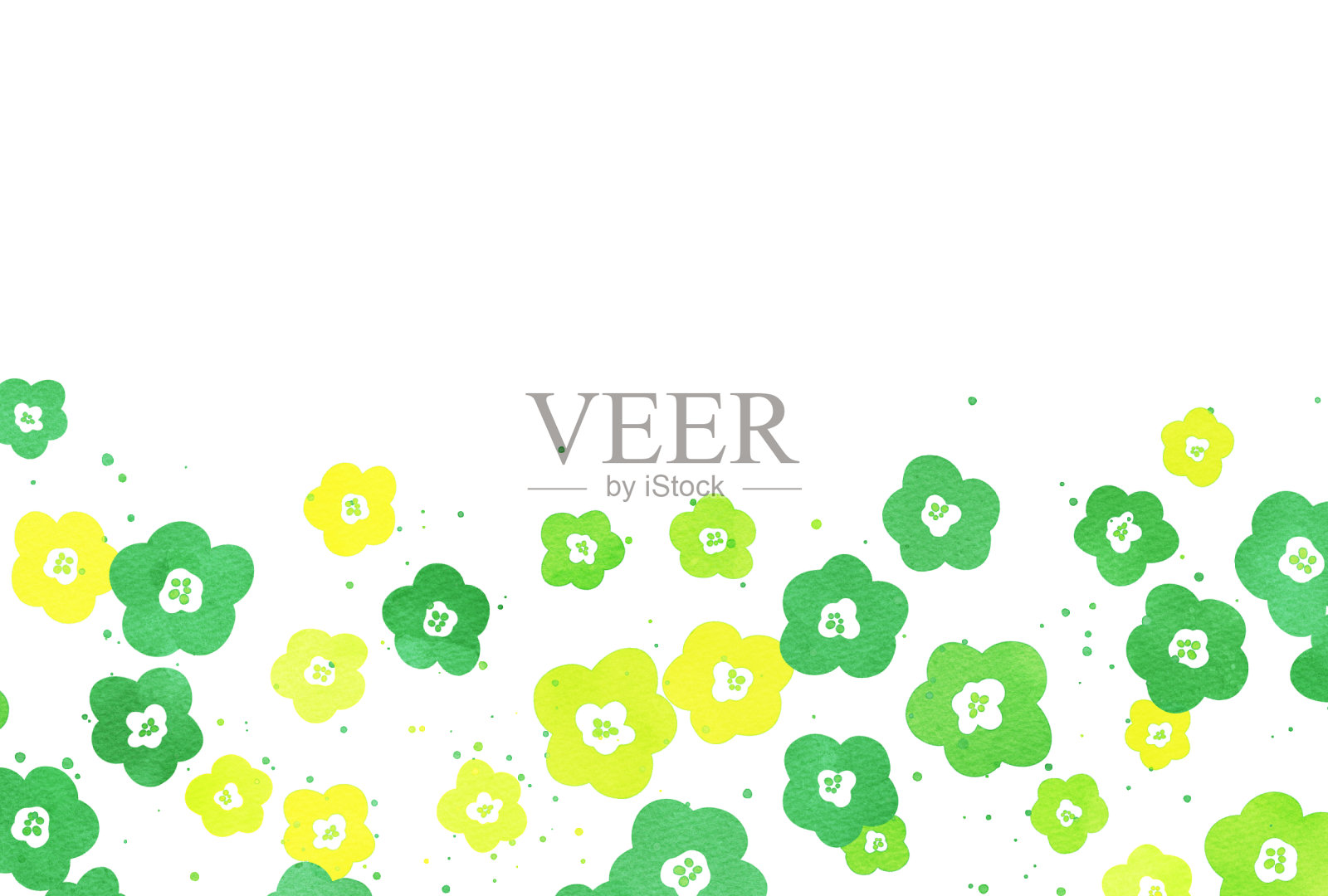 彩色水彩花卉背景插图插画图片素材