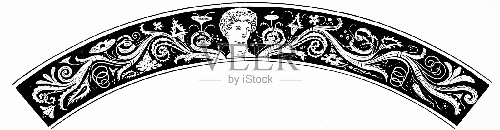 古罗马，花瓶上的画插画图片素材