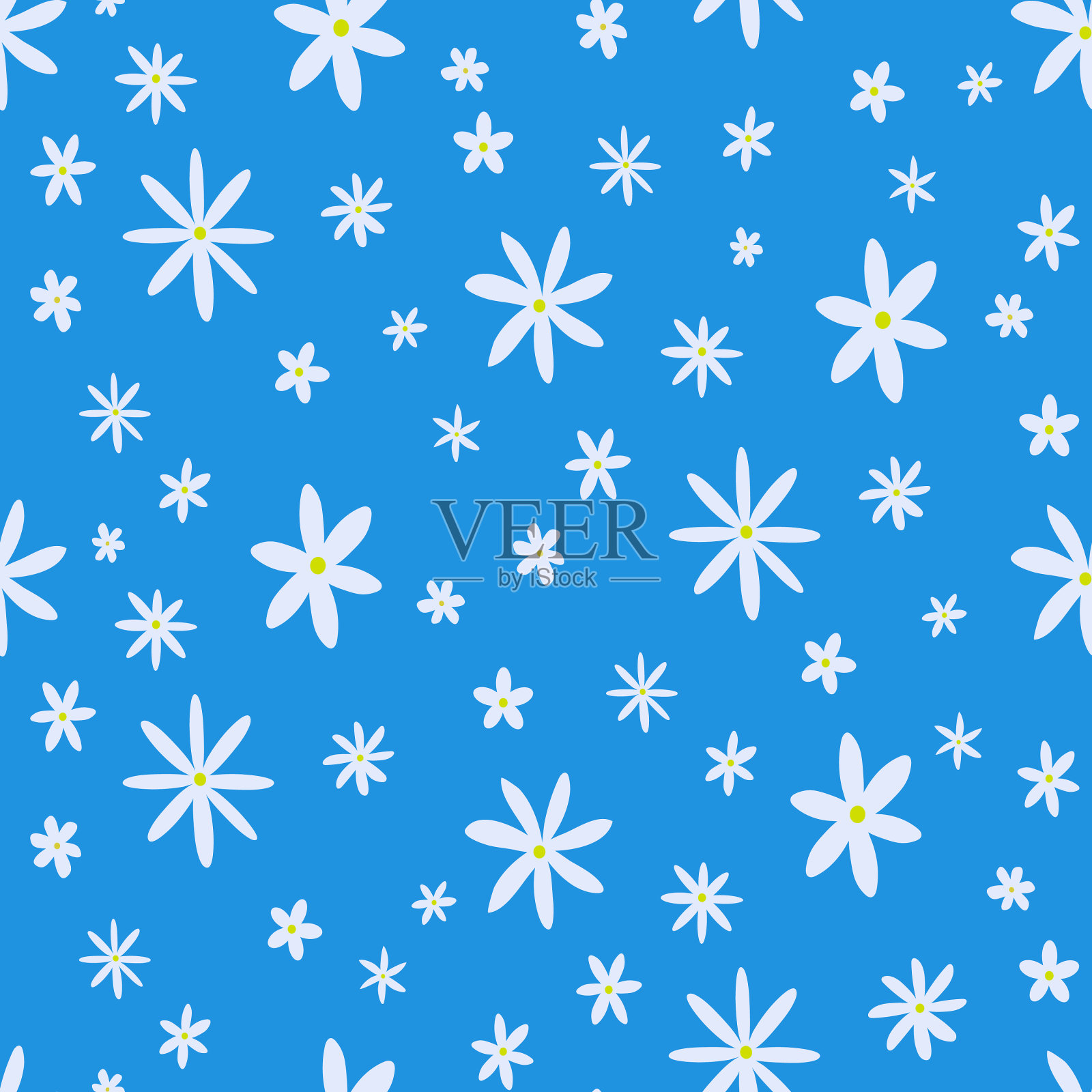 白色茉莉花无缝图案插画图片素材