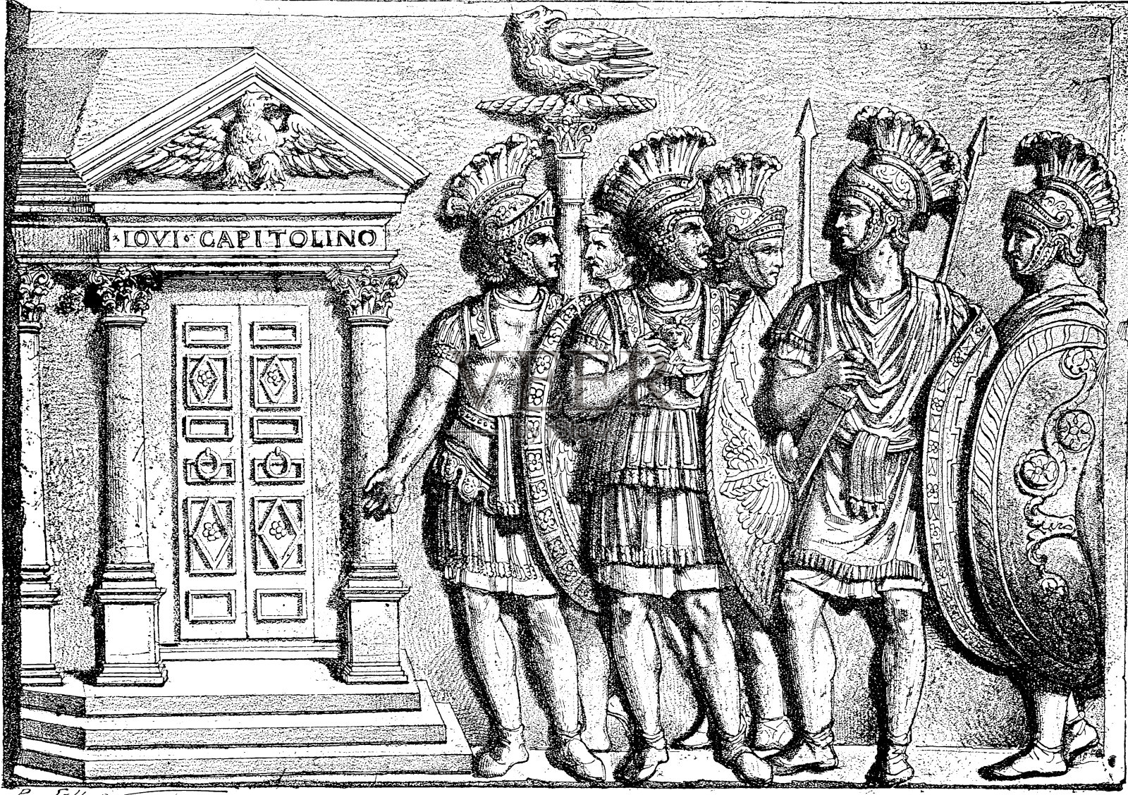 古罗马的禁卫军插画图片素材