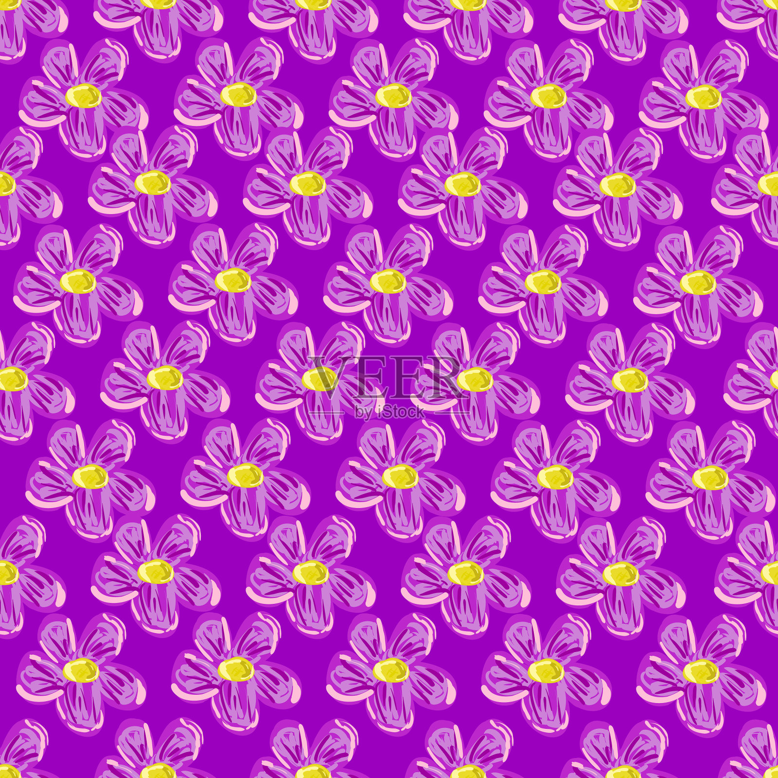 抽象的无缝图案可爱的手绘插画图片素材